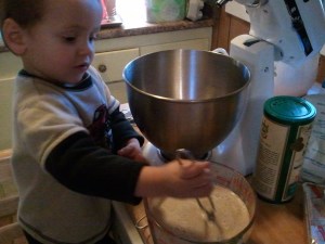 Make sure all the yeast is dissolved in the water.