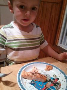 I'm about to dig in to my 2nd piece of salmon.