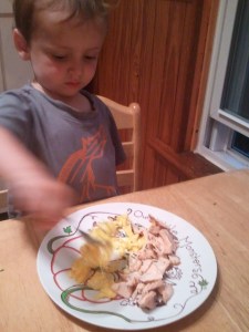 I couldn't wait to dig in to my dinner.