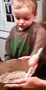 Grandma doesn't like having her picture taken. I hope she doesn't mind her hand in this photo.