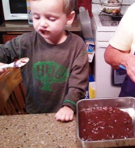 I'm a much neater baker at Grandma's house.