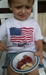 I'm crying because I can't get my ice cream to stay on the spoon.