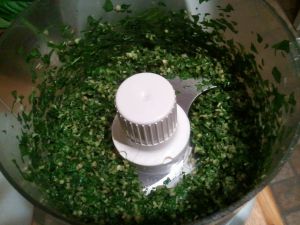 Your pesto really doesn't need to look just like this, but it gives you an idea.