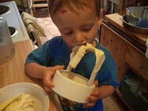 Come on, you've seen me lick spoons and spatulas before. Why should ice cream custard be any different?