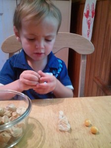 Peeling them is half the fun.