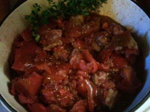 Mama clipped some oregano from the garden. (She’ll add the basil later, since it’s more delicate.)