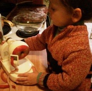 I can only use this with supervision because Mama says the peeler is sharp.