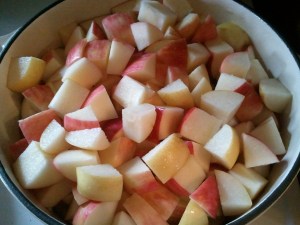 Mama decided it was go much faster if we kept the peels on. They blend right up in the immersion blender.
