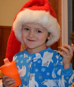 Here I am eating one of the cookies I left for Santa.