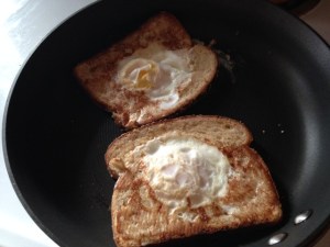 The buttery bread gets good and toasty.