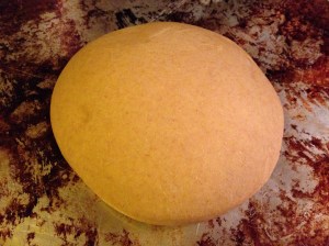 Here's the dough after it's doubled in size. It's smooth and puffy.