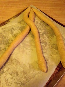 Left goes over center.