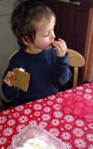 You can't see it, but there's melted chocolate on that graham cracker.