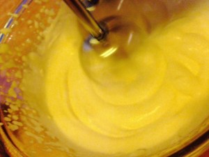 Do you see the trails that are created by the beaters? They're loosely holding their shape, but they're still very soft.