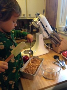 I was eating batter with one hand and sprinkling cinnamon-sugar with the other. Talk about multitasking.